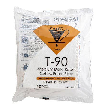 Cafec T-90 Medium Dark cup 4 - filtry do stożkowych dripów (100 szt.)